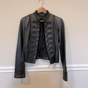ELIE TAHARI - Black 100% Real Leather Jacket, Size 2.